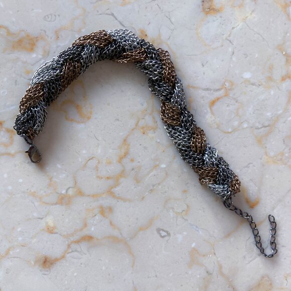 3 FOR $15 Silver Copper Braided Chain Bracelet - Picture 4 of 9